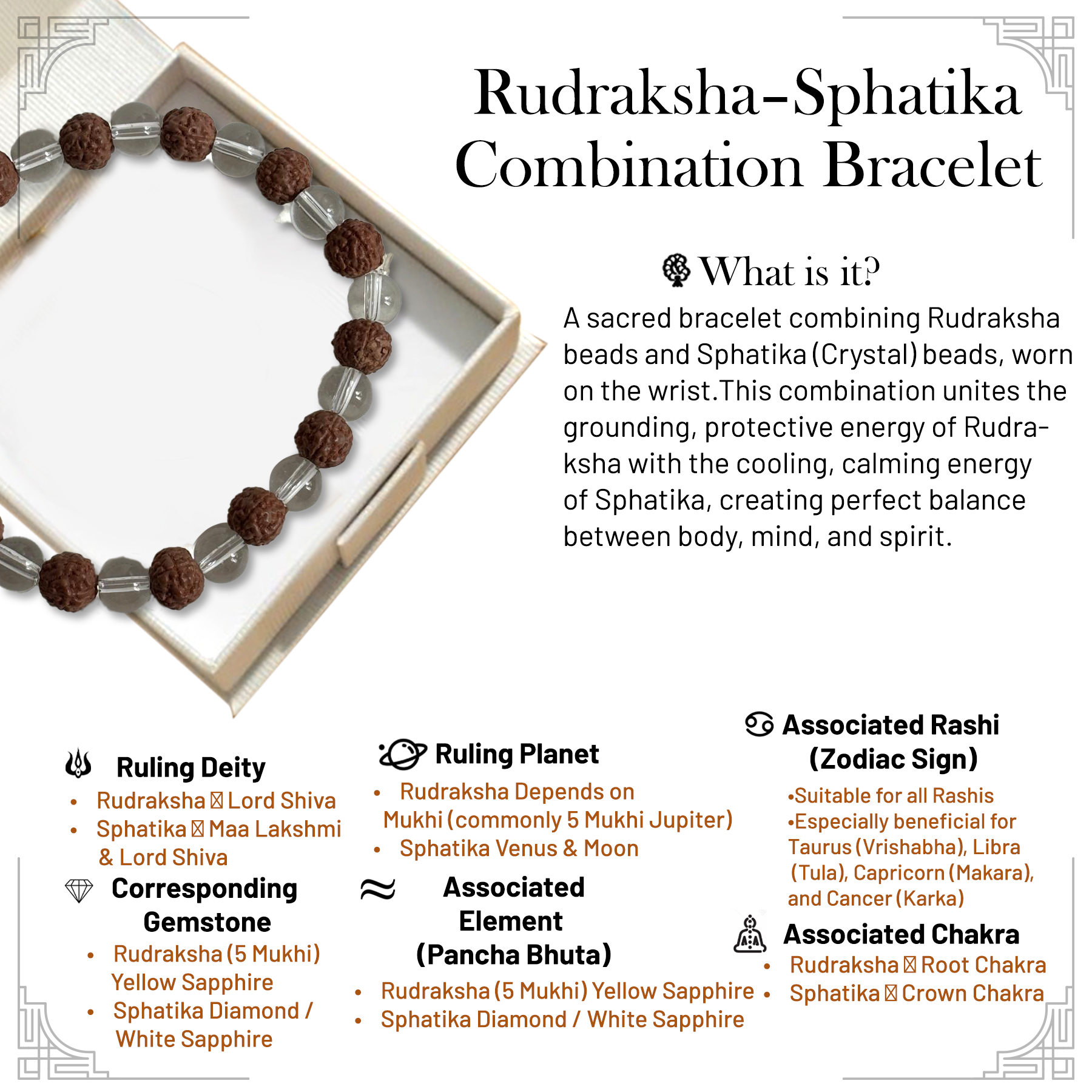 Sphatika Rudraksha Bracelet